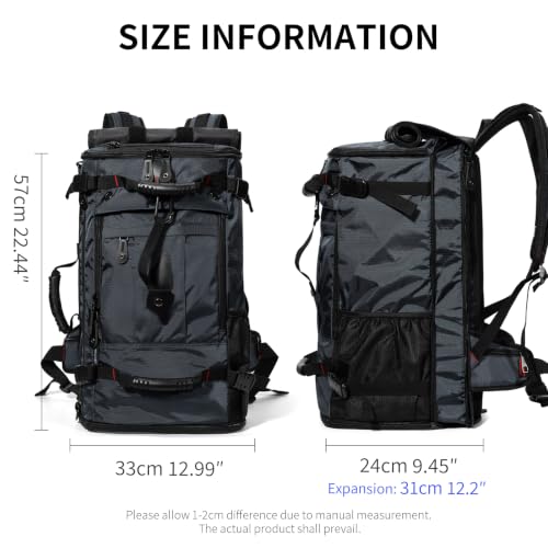 Image of YOUMIAN Large Capacity For Travel Hiking Sports Carry On Backpack Durable Convertible Duffle Bag Laptop airplane (Blue Checkered, 60L-Large DualMainOpening)
