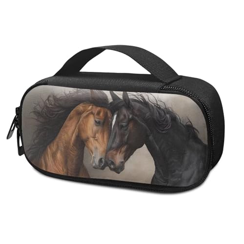Suhoaziia Horses Print Insulin Cooler Travel Case Easy to Use Diabetic Medication Insulated Cool Organizer with Handle Diabetic Travel Bag for Insulin Pens, Needles, Test Strips, Lancets
