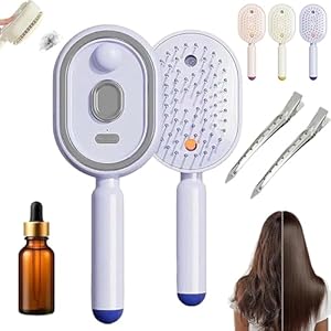 2026 New Electric Steam Brush - Rechargeable Steam Hair Straightener with Spray, Hair Steamer Straightener for Everyday Travel, for Thick Curly Wavy Straight Styles At Home, Reduce Frizz, Anti-Static