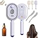 2026 New Electric Steam Brush - Rechargeable Steam Hair Straightener with Spray, Hair Steamer Straightener for Everyday Travel, for Thick Curly Wavy Straight Styles At Home, Reduce Frizz, Anti-Static