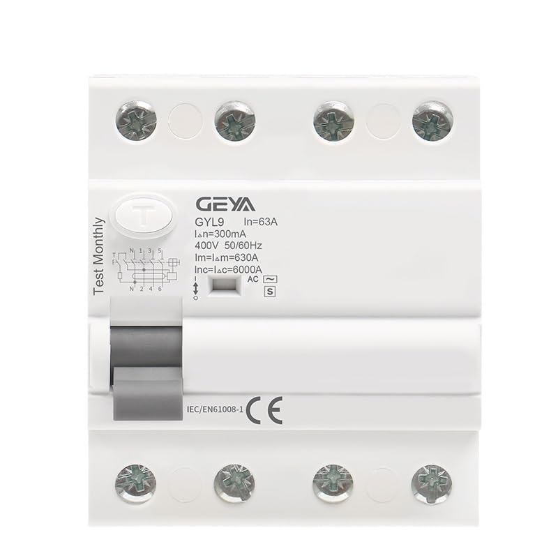 Disjoncteur GYL9 AC-S 4P 63A 300mA temporisé contre les pannes de réseau ELCB