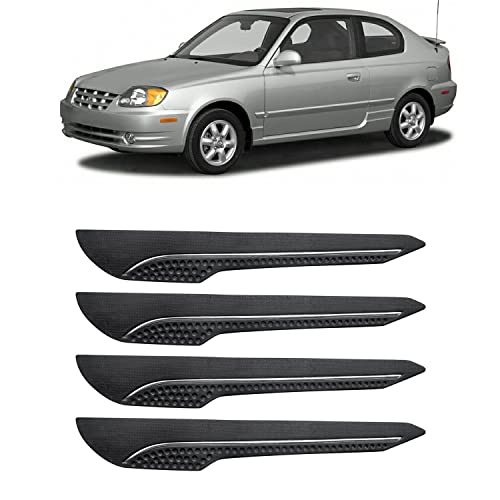 Image of AOSIS-Car Bumper Protector /Bumper Guard for Hyundai Accent with Single Chrome Stripe (4-Pcs)
