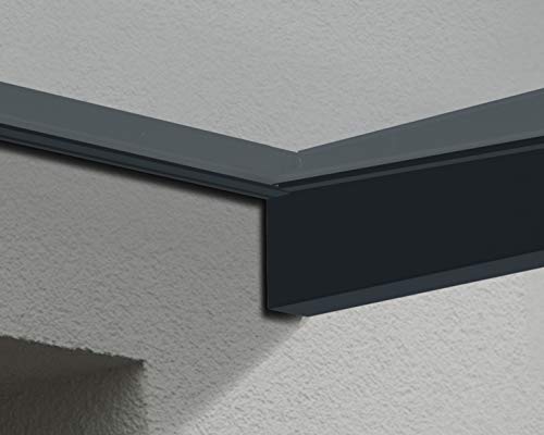 Palram Canopia by Vordach für Haustür Sophia 1600 Pultvordach 160 x 95 cm Grau Sonnenschutz Haustürvordach inkl. Regenrinne