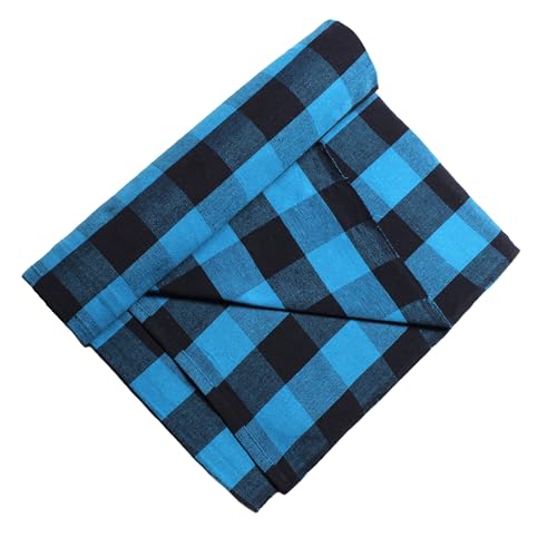 Image of Hornbill Enterprises 100% Pure Cotton Blanket /Single Size Solapur Cotton Chaddar /Bedsheet /Reversible Blanket for Daily use (60x90 inches) Set of 1 (Blue Black)
