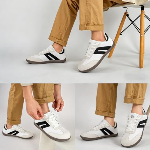 Image of LARNMERN Steel Toe Skate Shoes Men Safety Work Sneakers Wide Toe Box Barefoot Zero Drop Non Slip Shoe