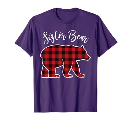 Sister Bear Pajama Red Buffalo Xmas Funny Family Christmas T-Shirt
