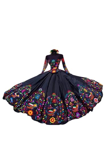 Mexican Embroidered Quinceanera Dresses Charro with Long Sleeves Ball Gown Sweet 15 Girls Dress 20252
