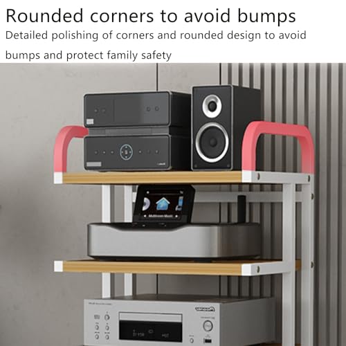 4-poziomowy stojak na audio HiFi z uniwersalnymi kółkami, stylowy czarno-drewniany design, oszczędzający miejsce, wiele półek, na gramofony i sprzęt HiFi, idealny dla audiofilów