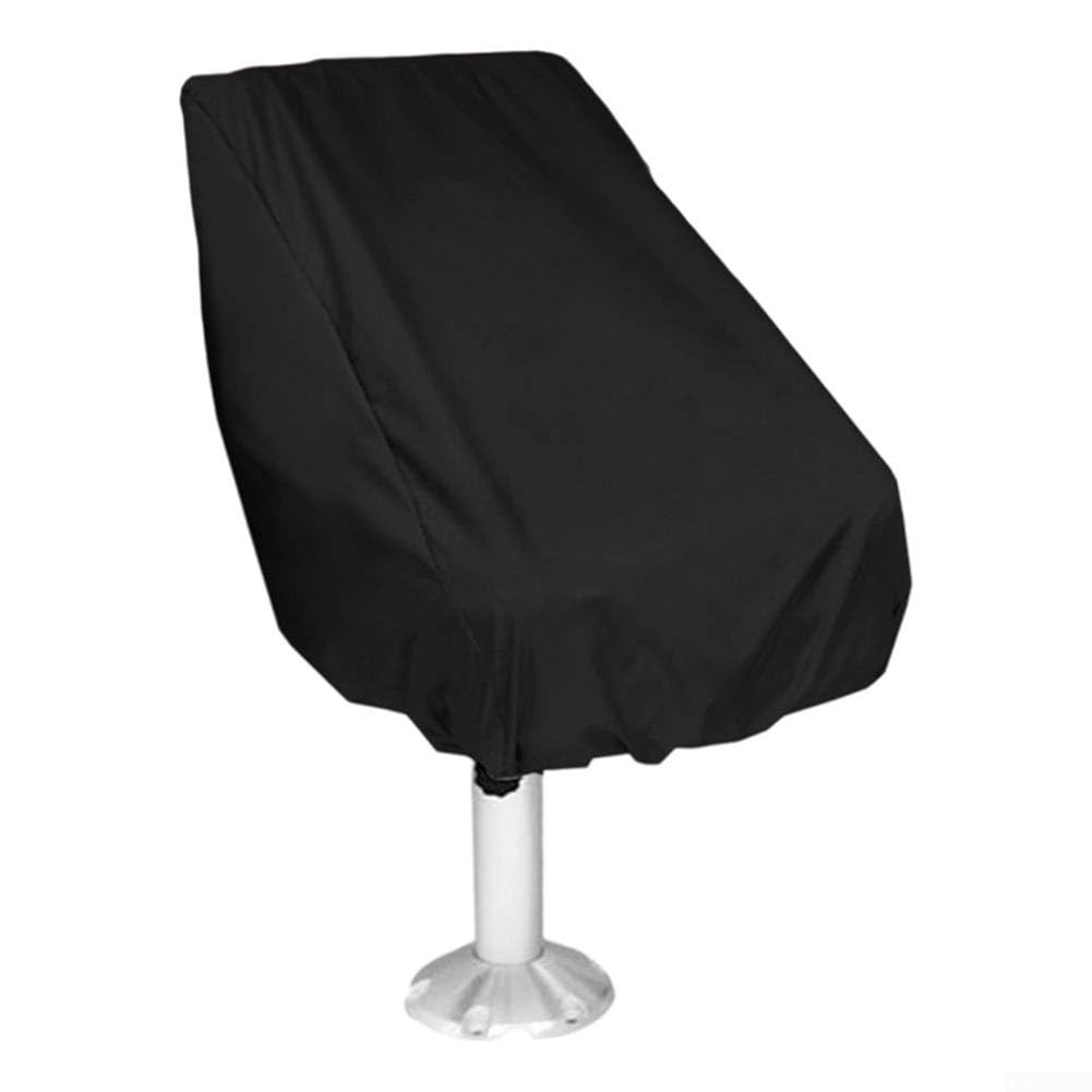 Boat Seat Cover Made of 210D Oxford Fabric, Waterproof and Drawstring for Secure Fit, Fits Most Boat Seats up to 64 cm, Black