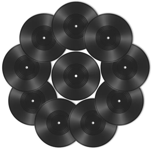 Lyksgir 10 Pack 12 Inch Blank Vinyl Records Decor, Fake Vintage Record, Fake Records for Graffiti,...