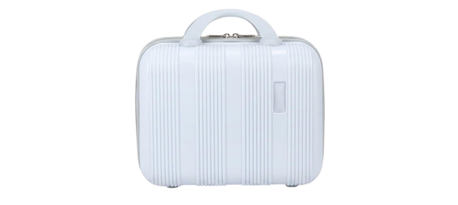 Portable Cosmetic Vanity Case Travel Makeup Storage Box with Secure Lock Multi-Purpose Beauty Organizer for Women & Girls (White)-image-22