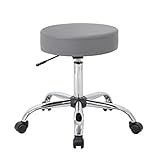Boss Office Products Adjustable Upholstered Medical Stool in Grey