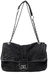 #a Black Denim Crossbody Bag for Women