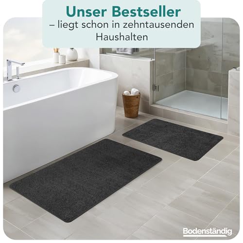 Bodenständig® Badematte rutschfest waschbar - Badvorleger Schwarz – Ansicht 6