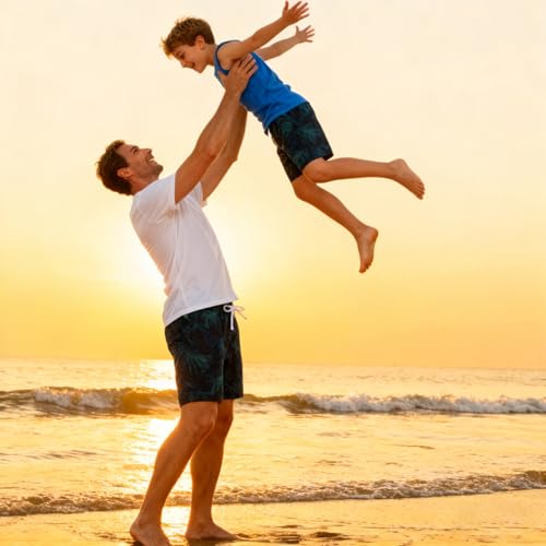 Image of Cozople 7-16T Teen Boys Swim Trunks Quick Dry UPF 50+ Swimwear Bathing Suit for Big Boys Beach Swim Boards Shorts