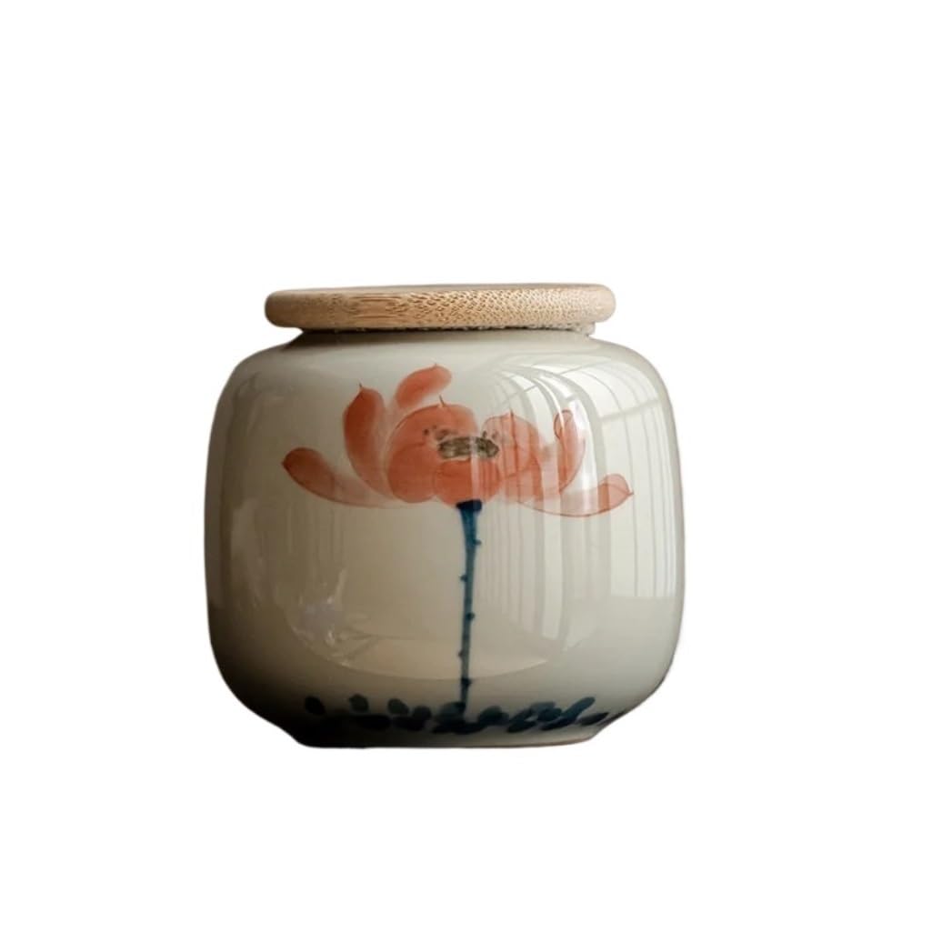 Organizador de Bolsitas de Té Tanque de almacenamiento de té portátil, pequeño, pintado a mano, flor de ciruelo, juego de té chino, contenedor de almacenamiento de té suelto Organizador de Té Contened