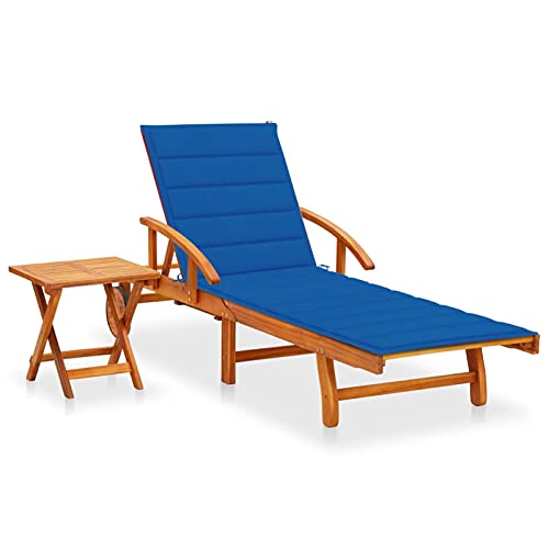 Brokky Tumbona de jardín con Mesa y cojín Madera Maciza de Acacia Hamaca Playa, Sunbed, Hamaca Jardin, Beach Chair, Hamacas Y Tumbonas Jardin, Tumbonas Jardin Exterior