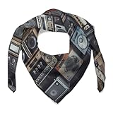 HJKBCV Vintage Wall of Radio Boombox Square Head Scarf Lightweight Womens Scarves Bandana Scarf Fashion Scarf Shawl Multifunctional Hair Wrap for Sleeping