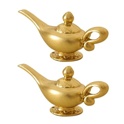Lampe génie Aladdin 1/12 dorée pour illuminer le salon d'une maison de poupée