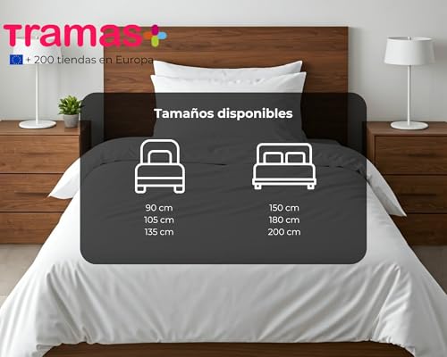 Miniatura 3 de Tramas Funda Nórdica 100 Algodón, Cama 90, Funda Edredón De 150x220cm Y 1 Funda De Almohada 110x45cm, Certificado Oeko Tex - Blanco