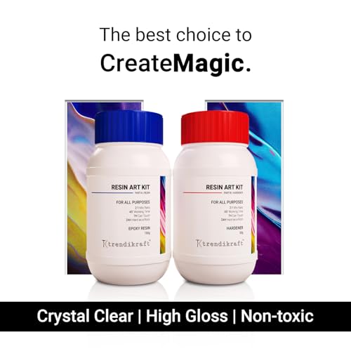 TRENDIKRAFT 71pcs DIY Alphabet Keychain Epoxy Resin Art Kit with Silicone Moulds, Glitters, Flakes, Color Pigments and More for Beginners (2:1 Resin to Hardener, 150gm)