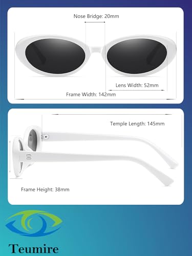 Image of Retro Oval Sunglasses for Women Men 90s Style Vintage Small Sun Glasses UV400 Protection Shades