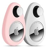 dibdib Airtag Holder for Kids Hidden 2 Pack (Pink, White)
