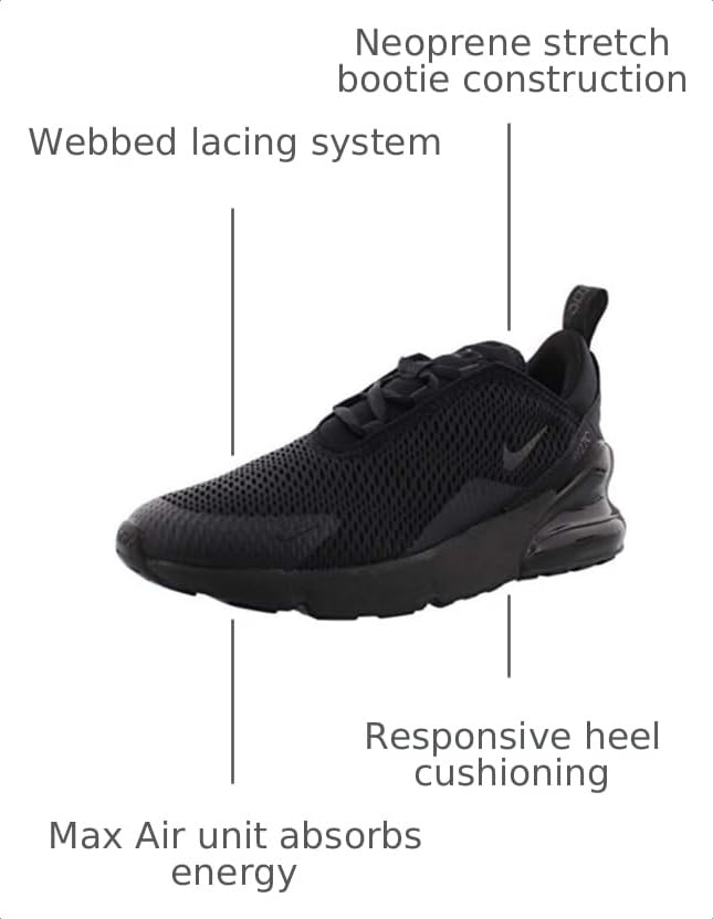 Image of Nike Unisex Kids' Air Max 270 Shoes - Boys Girls Toddlers & Baby Sneakers