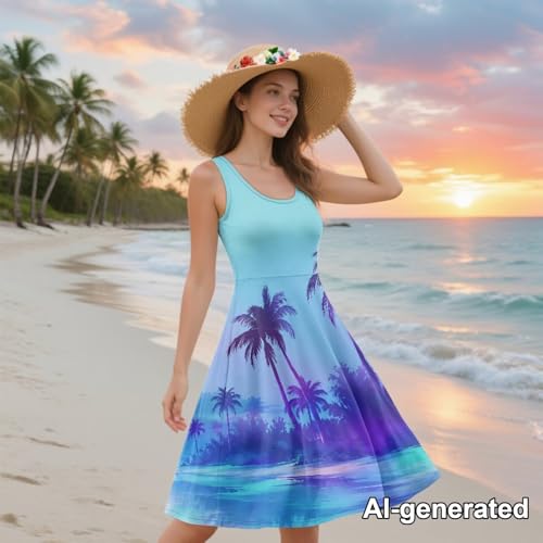 Image of Hawaii Matching Couple Outfits Husband and Wife Clothing Fashionable Mens Casual Shirts Hawaii Dress with Soft Fabric