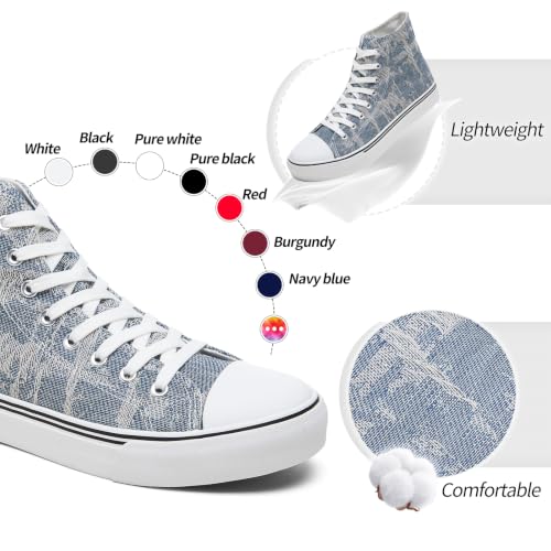 Image of yageyan Men's High Top Canvas Sneakers Fashion Lace up Walking Shoes Casual Classic
