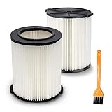 Replacement VF4000 Cartridge Filter for Ridgid 72947 Wet/Dry 5-20 Gallons and Larger 6 to 9 Gallons Husky Vacuum Cleaners WD0671 WD5500 RV2400A RV2600B WD09450 WD06700, 2-Pack