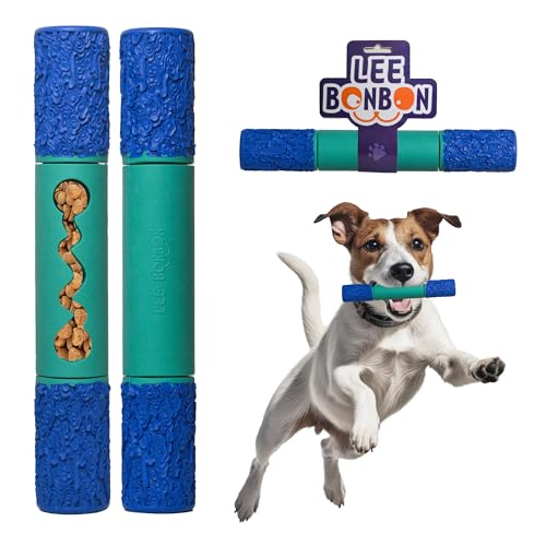 LEE BONBON Indestructible Dog Chew Toy – Tough Rubber Stick for Aggressive Chewers, Safe & Treat-Fillable, Teething Toy for Large Breed & Puppies