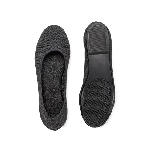 Image of Frank Mully Women's Ballet Flat Shoes Knit Dress Shoes Round Toe Slip On Ballerina Flats for Woman Low Wedge Comfort Soft