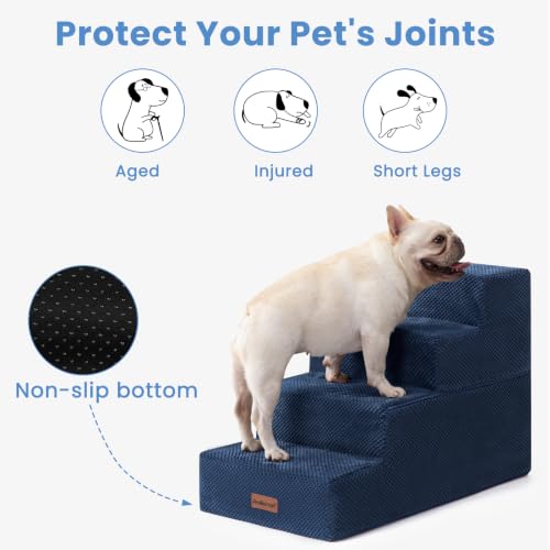 Image of Aodisman Dog Steps for Bed & Couch,18.5 inch H 4-Step Pet Stairs for Small Dogs