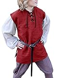 Boys Kids Halloween Medieval Costume Renaissance Viking Knight Pirate Vintage Warrior Cosplay Lace U