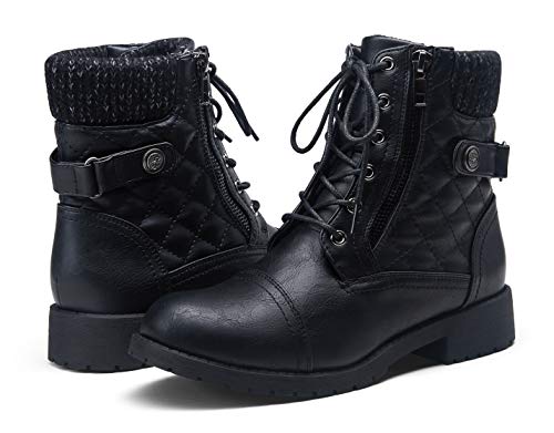 Vepose Women's 927 Ankle Boots, Lace-Up Fashin Combat Booties, Black, Size 9 Us(Cjy927 Black 09) #TOP21
