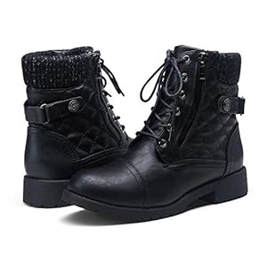 Vepose Women’s 903 Combat Ankle Boots, Lace up Comfortable Booties Low Heel