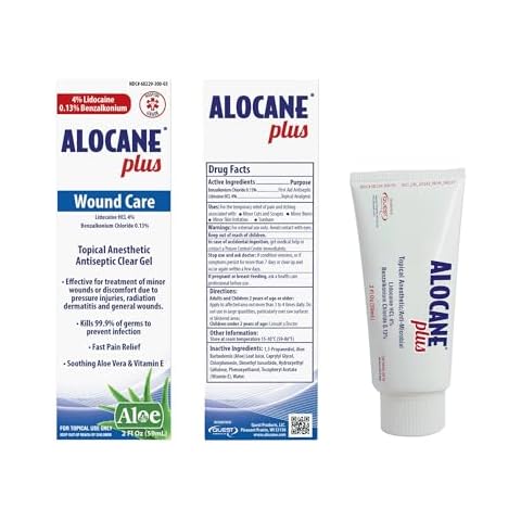 Alocane Plus Topical Anesthetic Emergency Burn Gel Maximum Strength 4% Lidocaine, Commercial Grade, for Restaurants, Manufacturing, Other Heat Related Work Environments, Commercial Use Only, 2 Ounce Cover