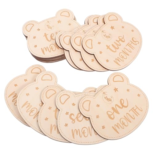 ERINGOGO 14pcs Milestone Cards Newborn for Name Nursery Countdown Milestone Numbers Signs Oh Moments Funny Personalize Little Welcome Month Wooden