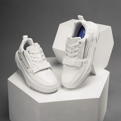 Image of Red Tape Men's Sneakers Grey Pu Round Toe Lace-Up