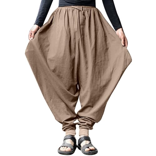 Pantalon homme en coton lin léger pour des vacances décontractées et journées d'été