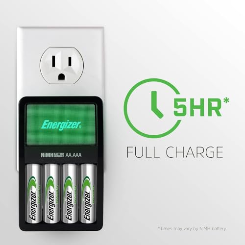 Image of Energizer Recharge Value Charger for NiMH Rechargeable AA and AAA Batteries,(Pack of 3)