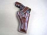 Azula Custom Leather Strong Side Outdoor Gun Belt Holster for Smith & Wesson S&W N Frame 5' Revolver Model 29, 629, 610, 627, 25, 27, 327, 329 - Brown Left Hand