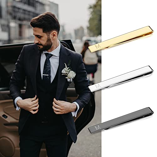 image for UBGICIG 3 Pcs Stainless Steel Tie Clips for Men Elegant Personalized L