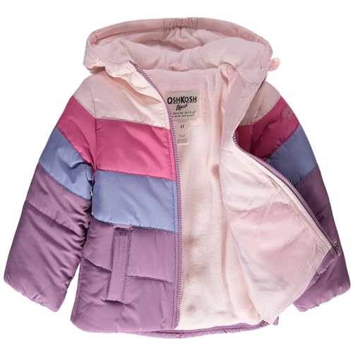 OSHKOSH B'GOSH Girls' Perfect Colorblocked Heavyweight Jacket Coat (4T, Purple/Colorblock)2