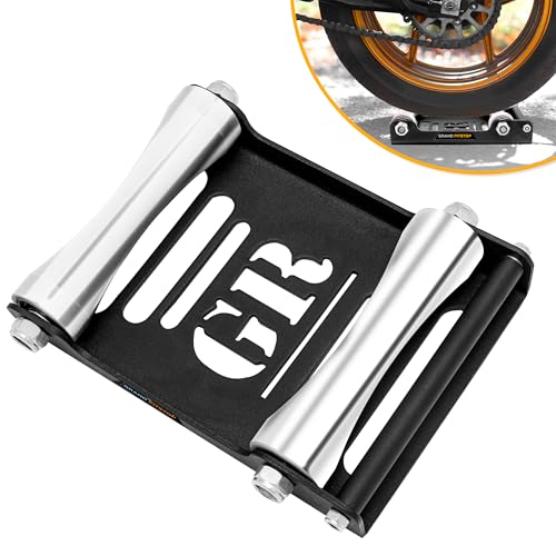 GRAND PITSTOP Motorcycle Wheel Cleaning Stand - Paddock Stand Replacement - Wheel Roller Stand for tire Cleaning & Chain Lubrication - Groller Large (Bikes < 600 lb & Tire Width <240 mm)