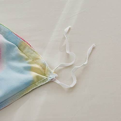 Lishjekee Colorful Tie Dye Duvet Cover Set Hippie Spiral Bedding Set Boho Spiral Tie-Dye Duvet Cover Sets King 3Pcs Cozy Microfiber Polyester Bohemian Comforter Covers For All Seasons #TOP6