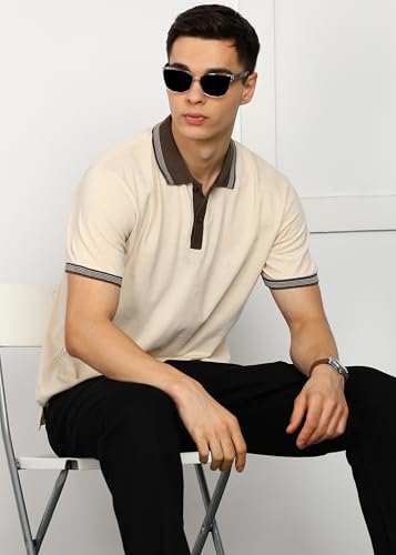 Image of Alan Jones Clothing Men's Textured Cotton Rich Polo T-Shirt | Classic Short Sleeve Polo for Casual Wear