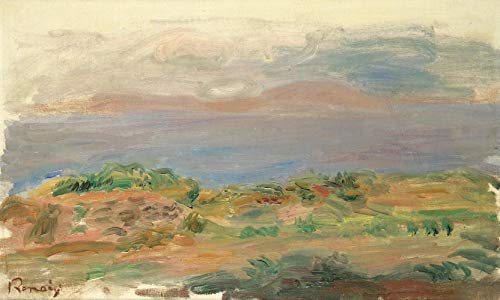 FALAISE VERTE ET MER por Pierre-Auguste Renoir. 100% pintado a mano. Óleo sobre lienzo. Reproducción de alta calidad. Envío gratis (sin marco y sin estirar). Tamaño de la pintura: 40x24 pulgadas.