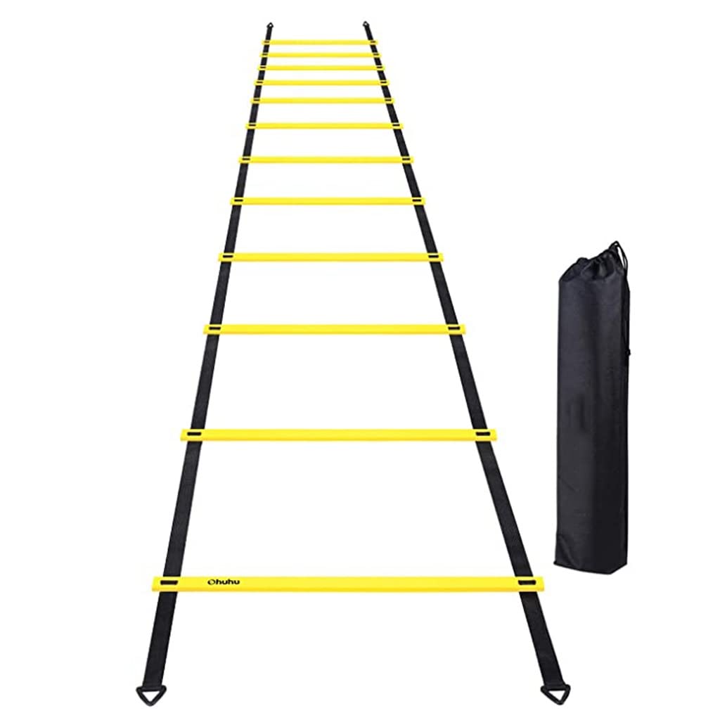 Agility Ladder Football Speed Training Agility Ladder With Storage Bag, 2-20m Long Sports Training Equipment (Size : 2m4 Rung)